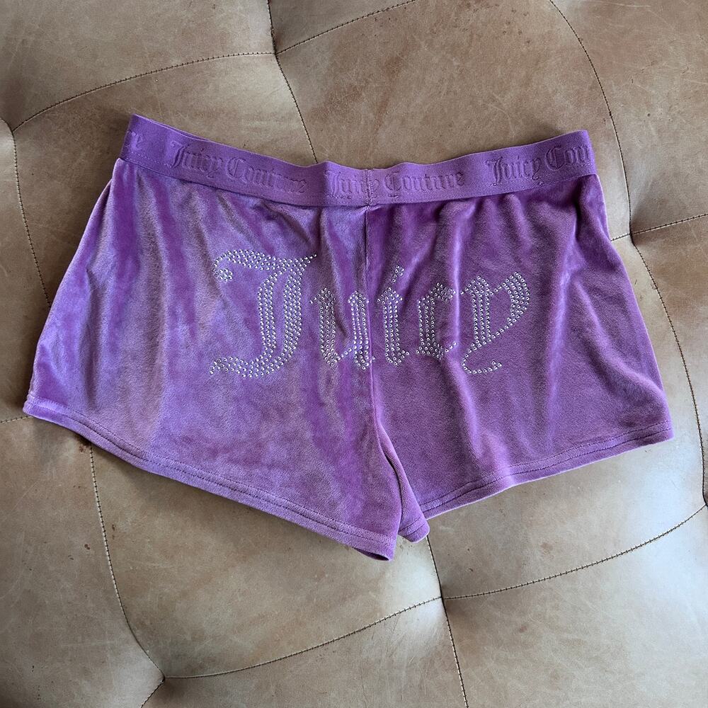 Juicy Couture Velour Booty Shorts Rhinestone Y2K Lounge Sleepwear Large